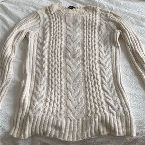 Club Monaco Cream Wool Cashmere Cable Sweater